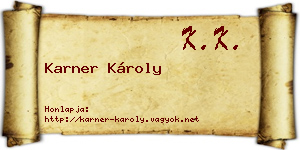 Karner Károly névjegykártya